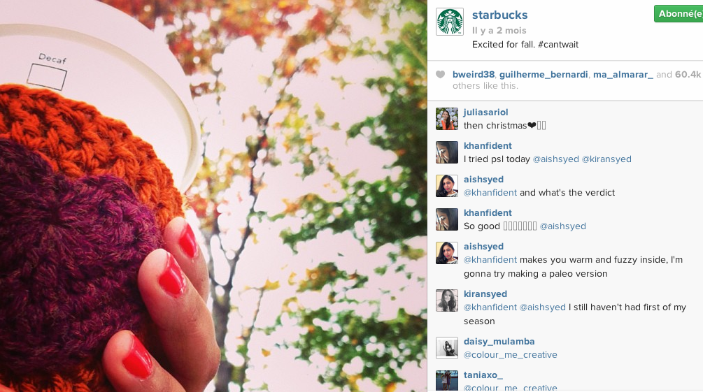 La "Pic of the day" Instagram : Starbucks