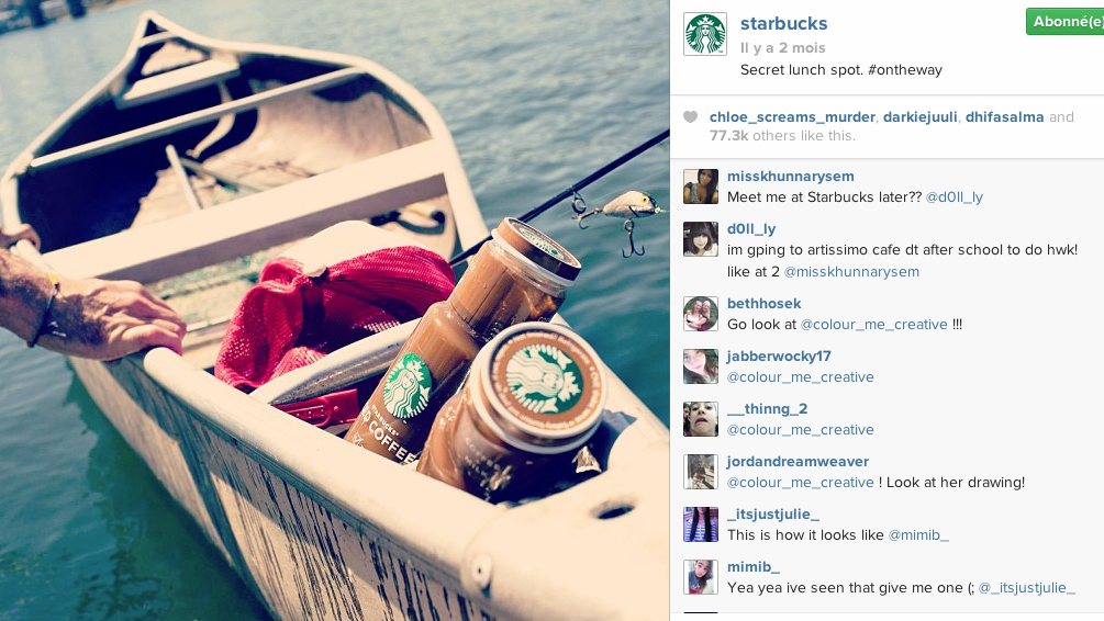 La "Pic of the day" Instagram : Starbucks