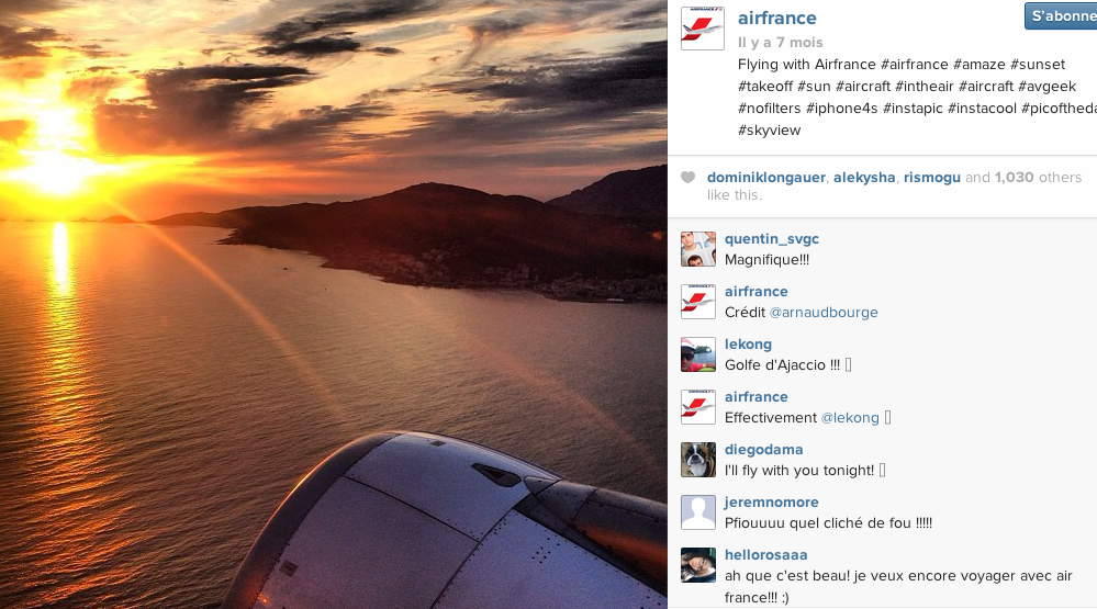 Les concours photos Instagram : Air France