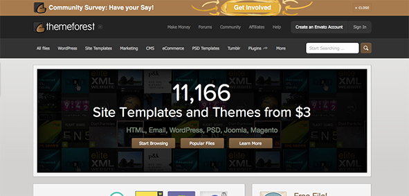 Themeforest, un des plus gros sites de vente de thèmes WordPress
