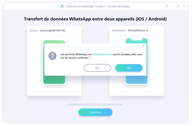 Transfert WhatsApp,Android to iPhone